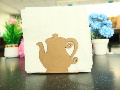 Laser Cut Teapot Napkin Holder Stand Free Vector