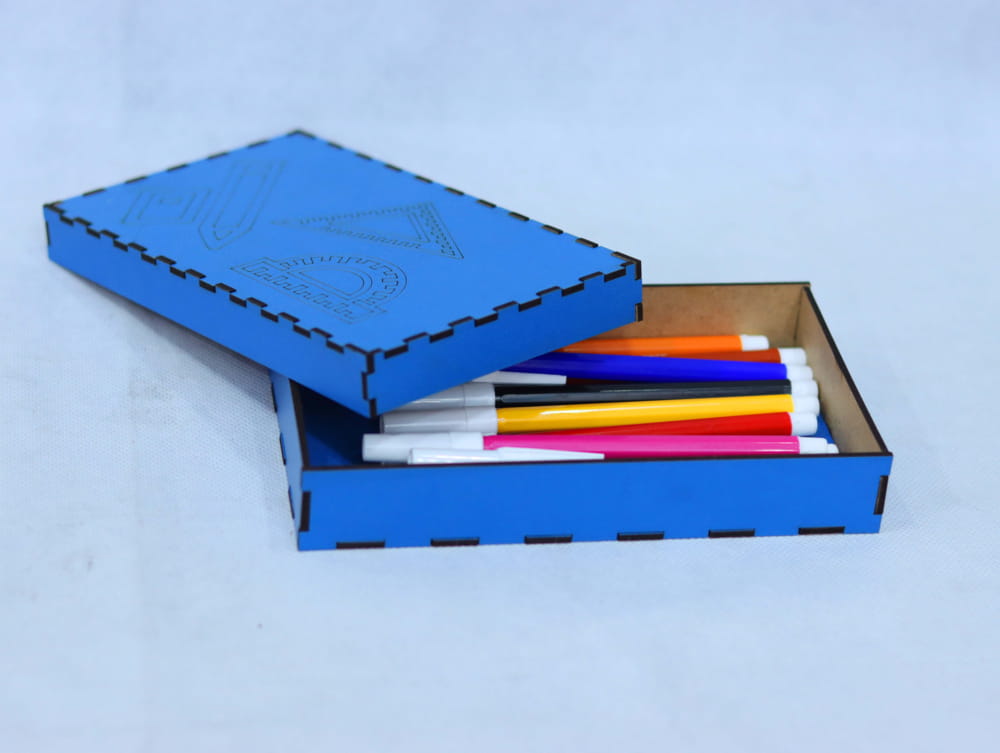 Laser Cut Wooden Pencil Case Kids Pencil Box SVG DXF CDR AI PDF Free Download - 3axis.co - 3D model önizlemesi