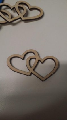 Laser Cut Two Hearts DXF File