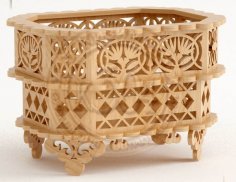Laser Cut Wooden Decorative Basket CNC Plans Free Vector