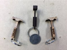 Laser Cut Hammer Keychain Free Vector