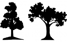 Trees Silhouette Vector dxf File