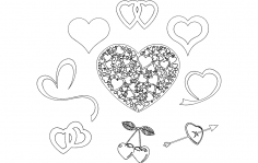 valentine’s Day Hearts dxf File