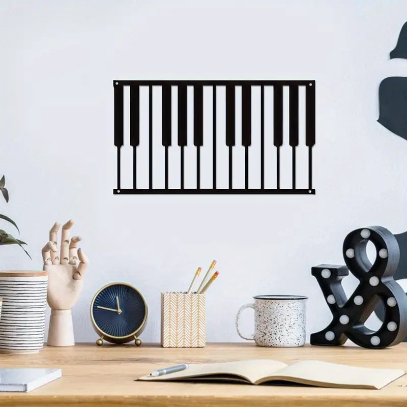Laser Cut Piano Keyboard Wall Decor Free Vector Download - 3axis.co - 3D model önizlemesi