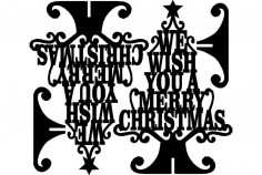 Stand Merry Christmas Wish dxf File