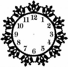 Floral Clock Design Vector Art jpg Image