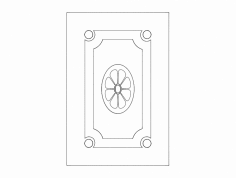 Floral Door Design dxf File