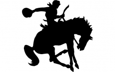 Man on Horse Silhouette dxf File