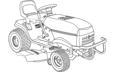 Lawn Mower Tractor dxf File