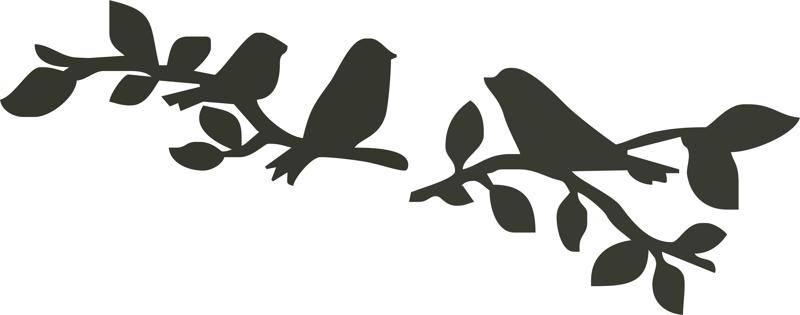 Birds sitting on branch silhouette vector Free Vector cdr Download