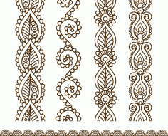 Mehndi style ornamental border Free Vector