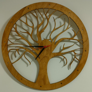 Laser Cut Tree Wall Clock Free Vector