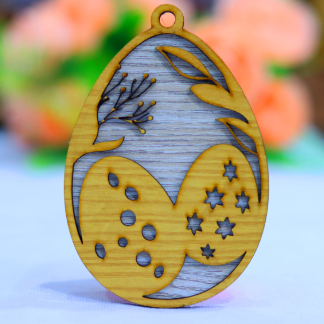Laser Cut Wood Easter Egg Ornament Free Vector