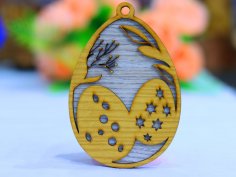 Laser Cut Wood Easter Egg Ornament Free Vector