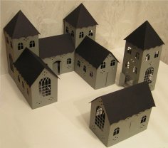 Laser Cut 3D Small Castle Free Vector