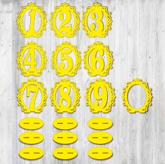 Laser Cut Wooden Table Numbers Template Free Vector