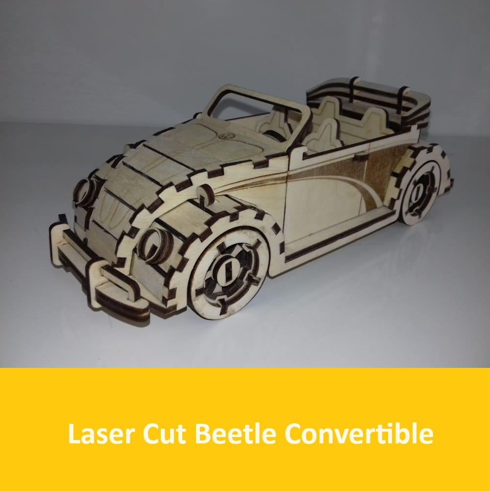 Laser Cut Beetle Convertible Wooden Model Free Vector cdr Download - 3axis.co - 3D model önizlemesi