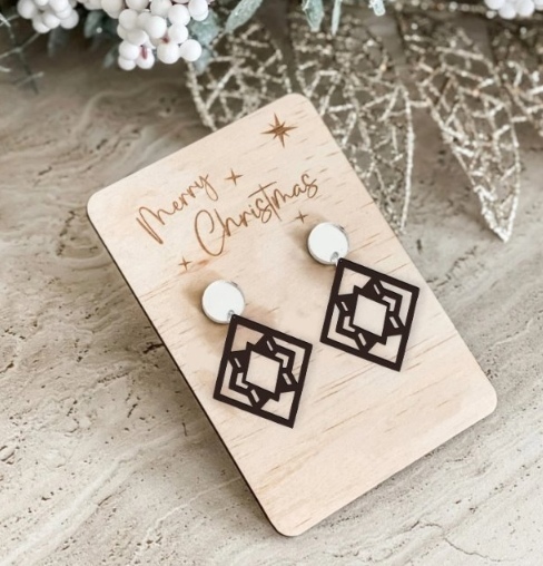 Laser Cut Drop Earrings Template Free Vector cdr Download - 3axis.co - 3D model önizlemesi