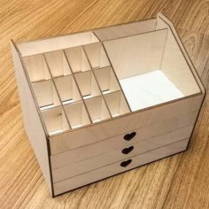 Laser Cut Desk Storage Organizer With Drawer Free Vector