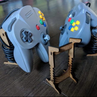 Laser Cut N64 Controller Stand Free Vector