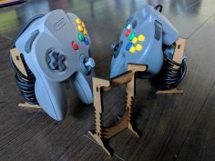 Laser Cut N64 Controller Stand Free Vector