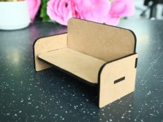 Laser Cut Dollhouse Sofa Miniature Dollhouse Couch Free Vector