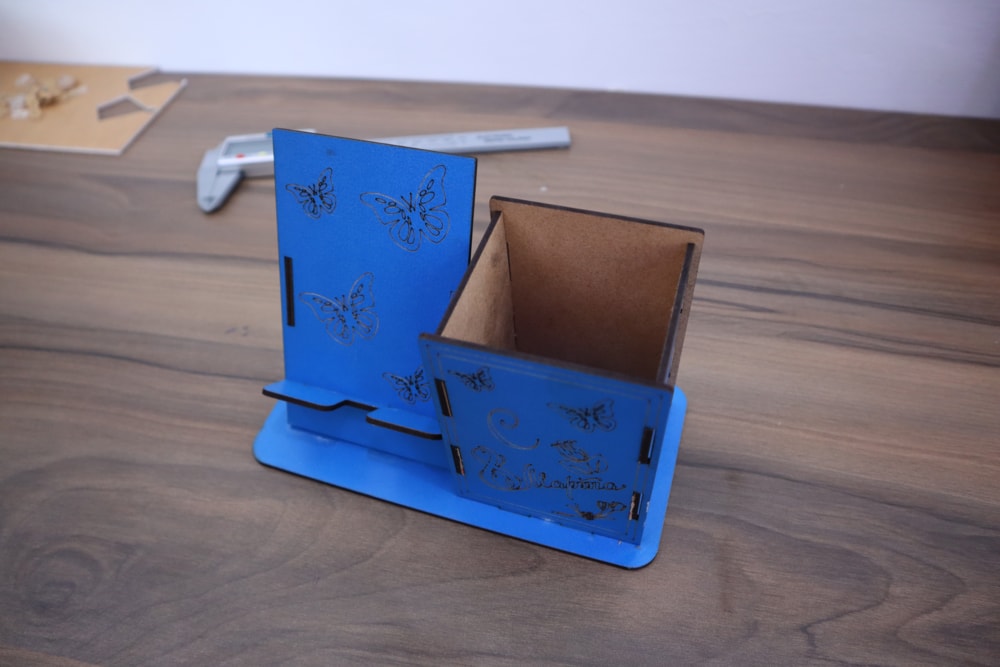 Laser Cut Phone And Pen Stand DXF File