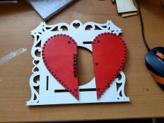 Laser Cut Wooden Heart Shape Decorative Frame Free Vector