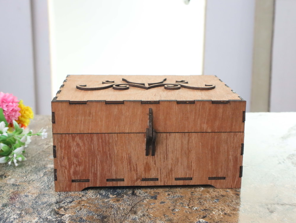 Laser Cut Wooden Storage Box 3mm Free Vector