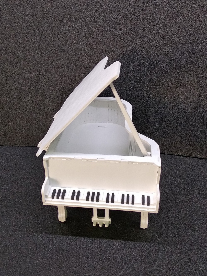 Laser Cut Piano Shaped Box Free Vector