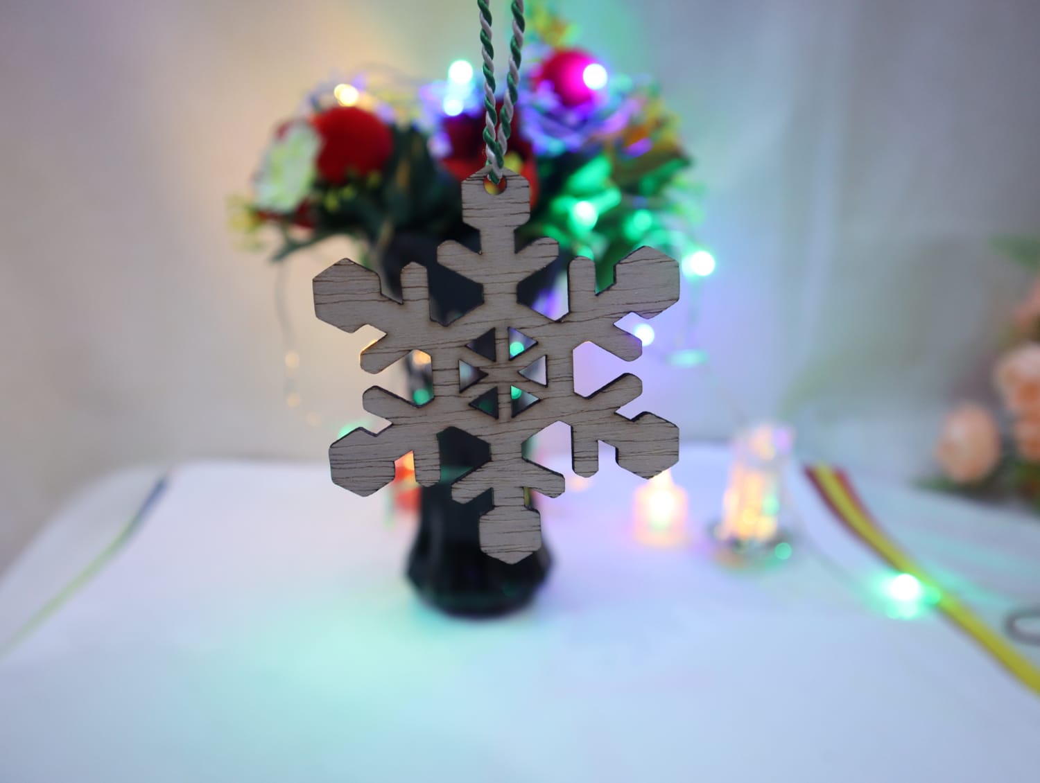 Laser Cut Snowflake Ornament Christmas Decor Free Vector
