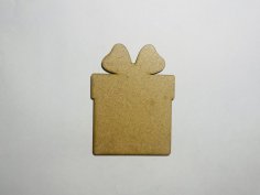 Laser Cut Wood Christmas Present Cutout For Crafts Free Vector