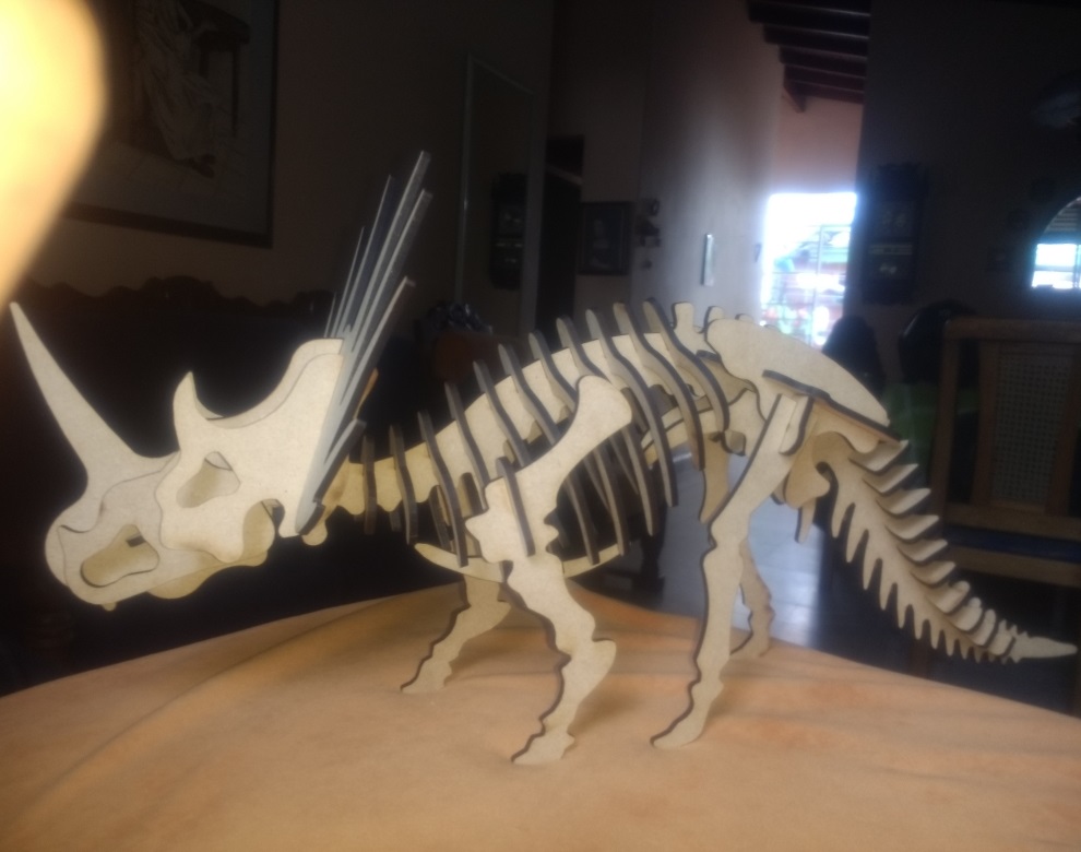Laser Cut Styracosaurus Dinosaur 3D Puzzle 3mm DXF File