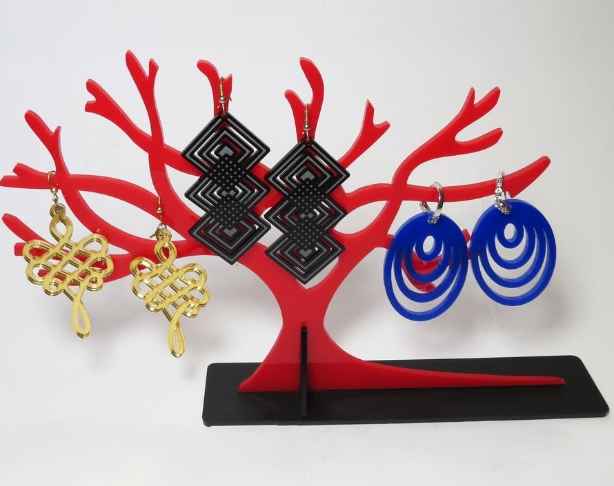 Red Acrylic Jewellery Tree