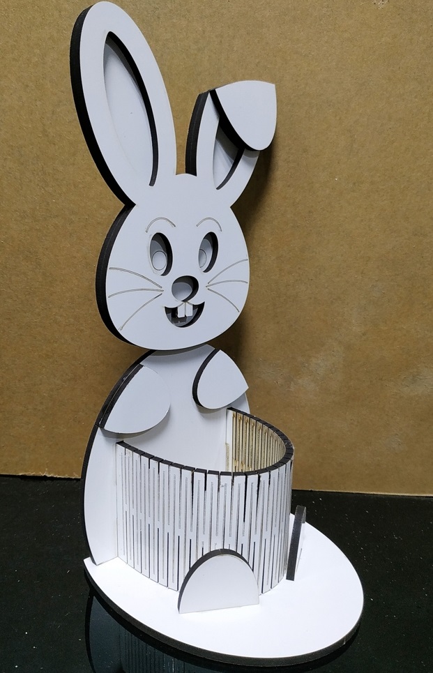 Laser Cut Bunny Pen Holder Free Vector