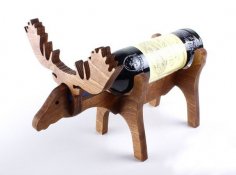 Laser Cut Deer Wine Bottle Stand 10mm Free Vector