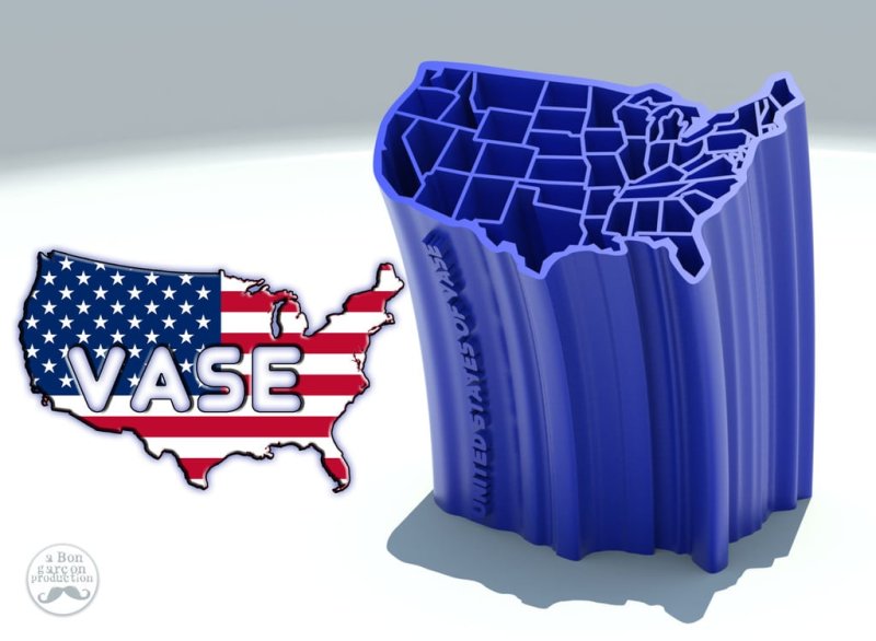UNITED STATES Of VASE 3D Printer Model Download Free STL File 3axis.co