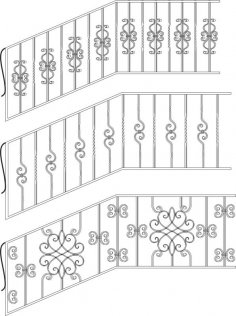 Wrought Iron Stairs Railing Free Vector