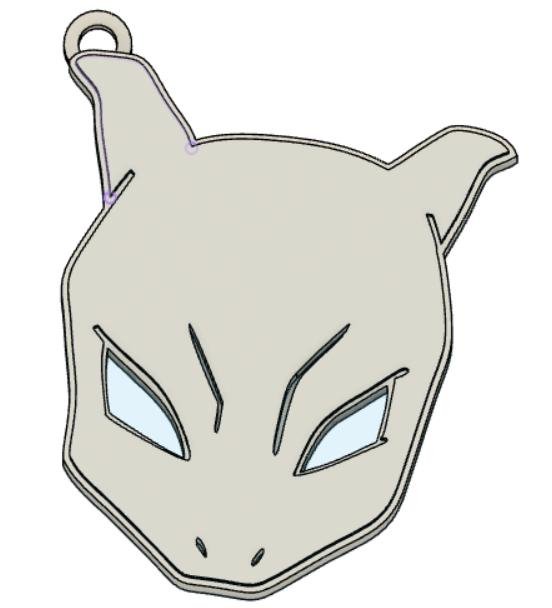 Mewtwo Keychain 3d Printer Model Download Free Stl File - 3axis.co