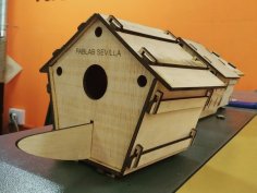 Laser Cut Birdhouse 4mm Free Vector