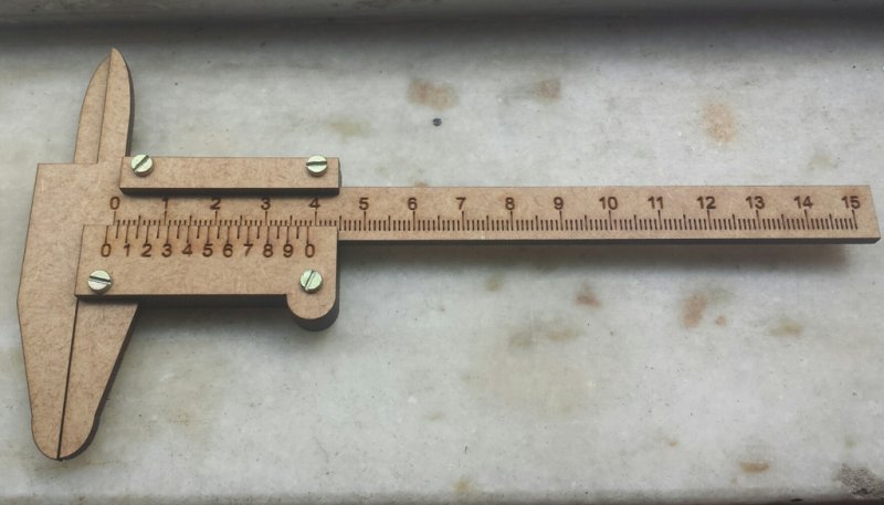Laser Cut Vernier Calliper DXF File Free Download - 3axis.co - 3D model önizlemesi