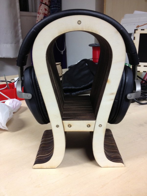 Laser Cut Standard Headphone Stand Free Vector cdr Download 3axis.co