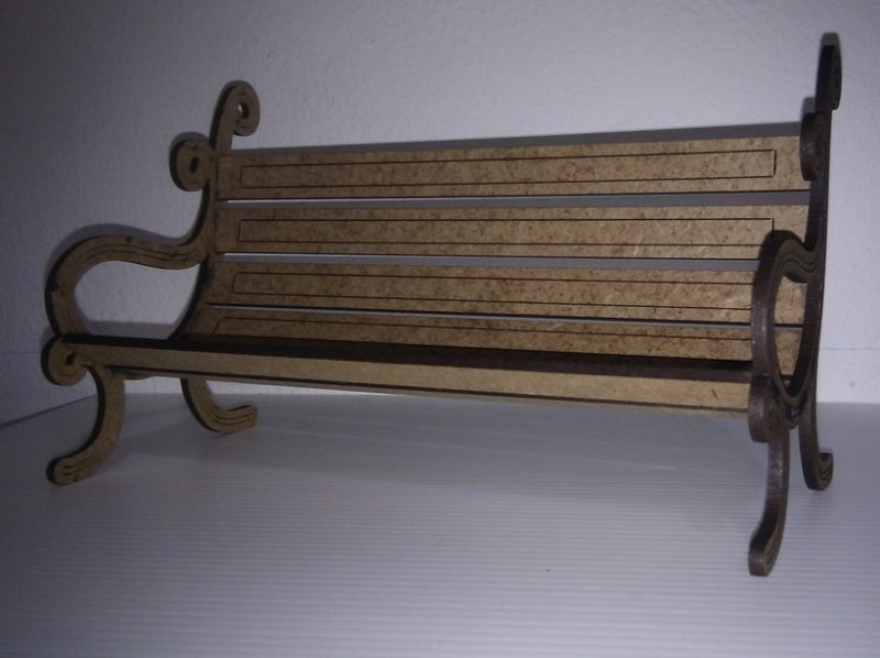 Laser Cut Bench Garden Decor Free Vector cdr Download - 3axis.co - 3D model önizlemesi