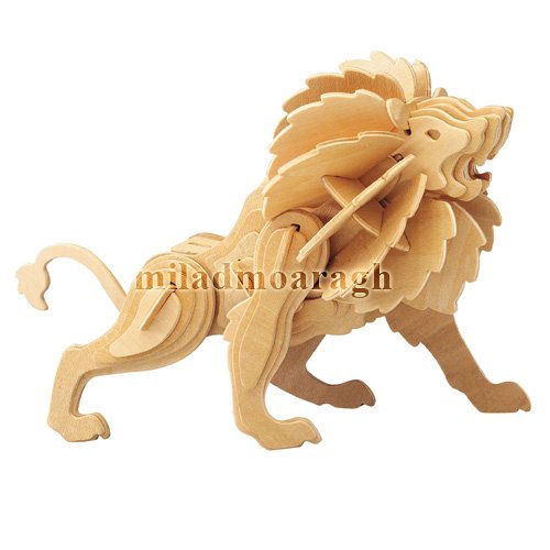 Laser Cut Lion 3D Puzzle Model Free Vector Download - 3axis.co - 3D model önizlemesi