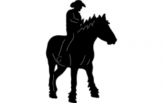 Cowboy On Horse 2 dxf File