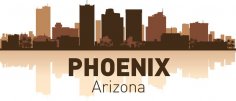 Phoenix Arizona skyline city silhouette vector Free Vector