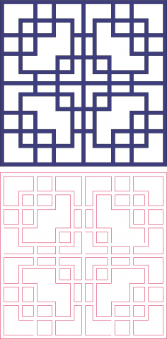 Square Pattern Vector Art DXF File