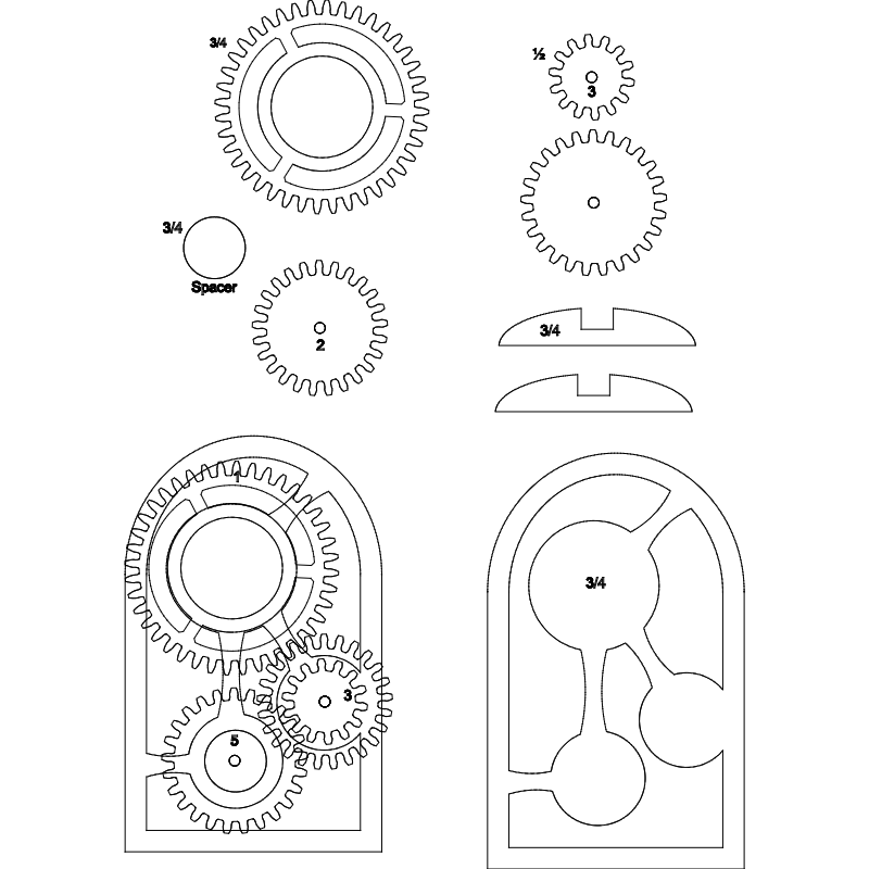 Wooden Gear Clock Dxf File Free Download 3axis co