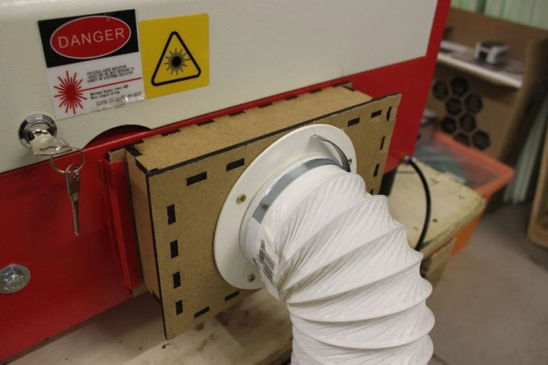 Laser Cut Exhaust Hose Adapter for HPC & Full Spectrum Laser Cutters SVG File Free Download - 3axis.co - 3D model önizlemesi