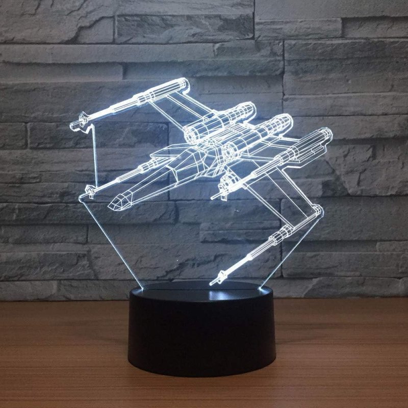 Laser Cut Star Wars X-wing 3D Illusion Lamp Free Vector cdr Download - 3axis.co - 3D model önizlemesi